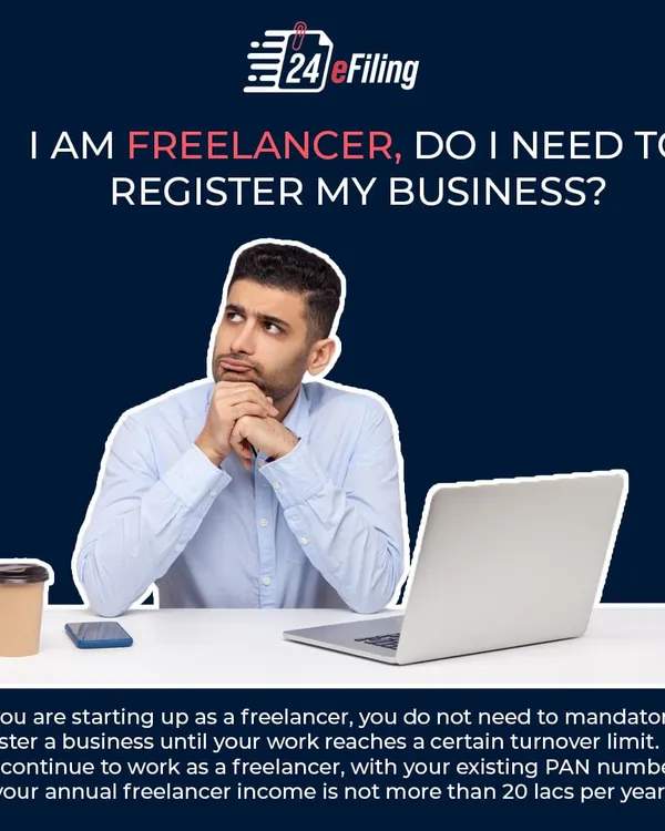 If you are a freelancer earning under 20 lakhs a year, you may not need to register your business immediately. I can help you understand the turnover limits and compliance requirements as your freelance career grows.