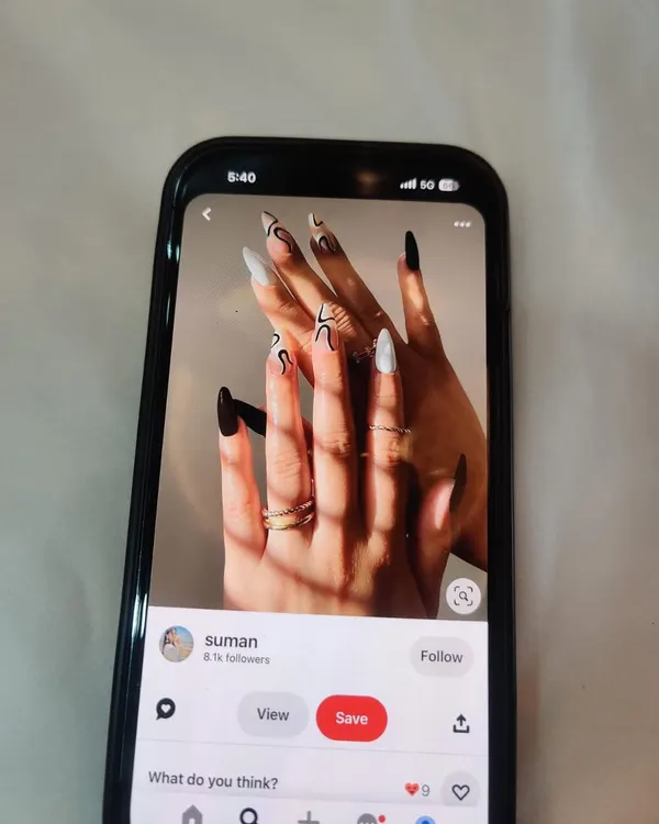 This is the Pinterest photo a client brought to me for her nail inspiration. I love a good challenge.