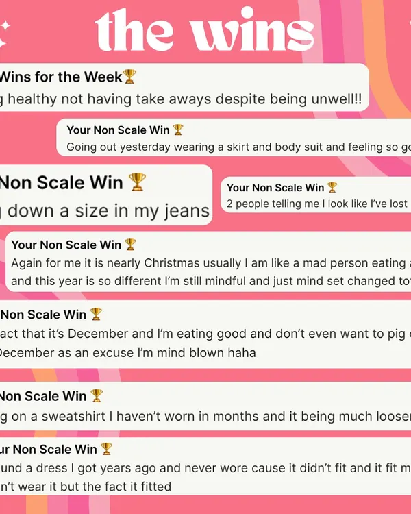 A look at the weekly wins from my clients. From going down a size in jeans to feeling good in a bodysuit, these non-scale victories are what the journey is all about.