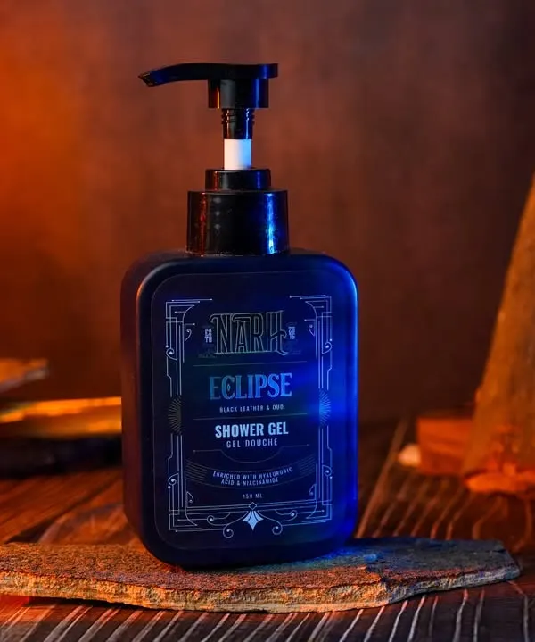 This shot for a men's shower gel uses dramatic lighting and natural textures to create a moody, premium feel. It’s a great example of how creative product photography can tell a story and build a brand's identity.