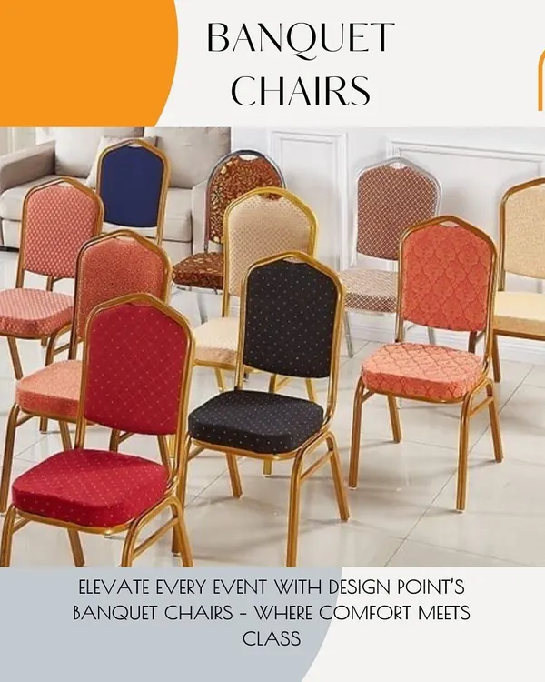We offer a wide range of banquet chairs to elevate any event. These chairs are designed for both comfort and class, with strong metal frames and a variety of fabric options to match your decor.