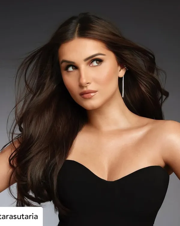 The stunning Tara Sutaria, ready for her campaign shoot with us. We created a look with long, flowing waves and natural, radiant makeup to highlight her classic beauty.