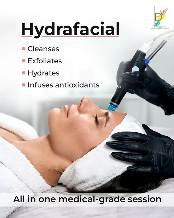 The authentic HydraFacial is an all-in-one medical-grade session. It deeply cleanses, exfoliates dead skin, hydrates with nourishing serums, and infuses protective antioxidants for a comprehensive skin reset.