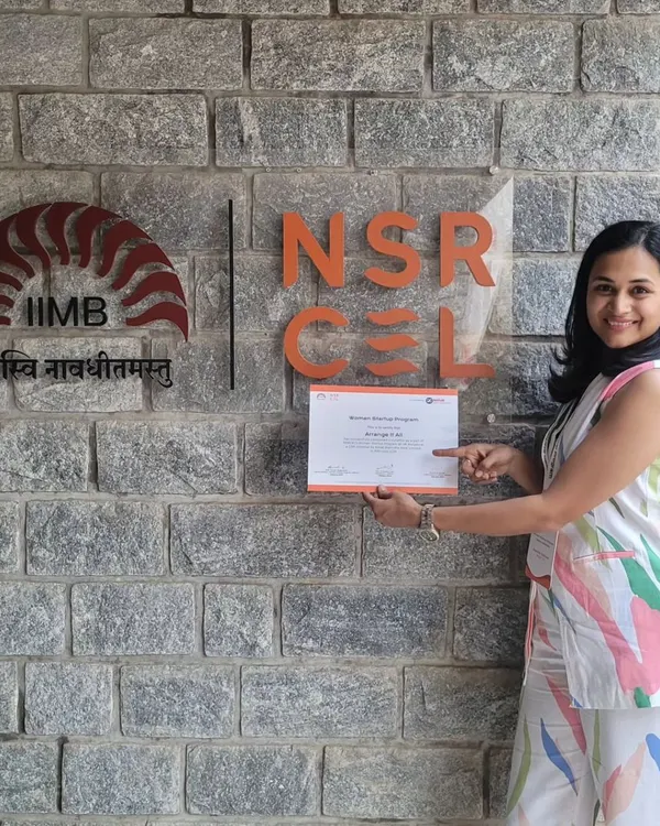 Holding my certificate from the NSRCEL Women Startup Program at IIM Bangalore. This program helped me put together the fundamental building blocks to turn my passion into a business.