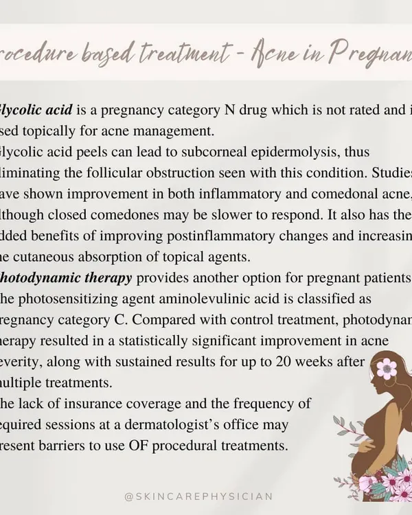 Managing acne during pregnancy requires special care, as many common treatments are not safe. This guide outlines procedure-based options like Glycolic acid peels that can be safely used to manage acne while expecting.