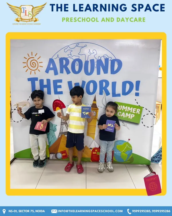 Our "Around the World" summer camp kicked off with a trip to China. Here are our little explorers with their passports and handmade airplanes, ready to "fly" to their first destination and discover new cultures.