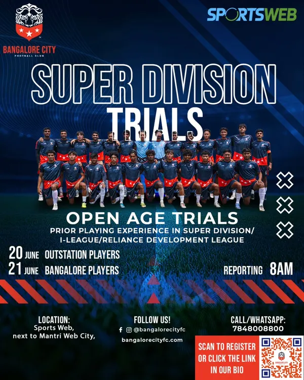 Our Super Division trials are for players with prior experience in high-level leagues. We hold separate sessions for Bangalore-based and outstation players to ensure everyone gets a fair chance.