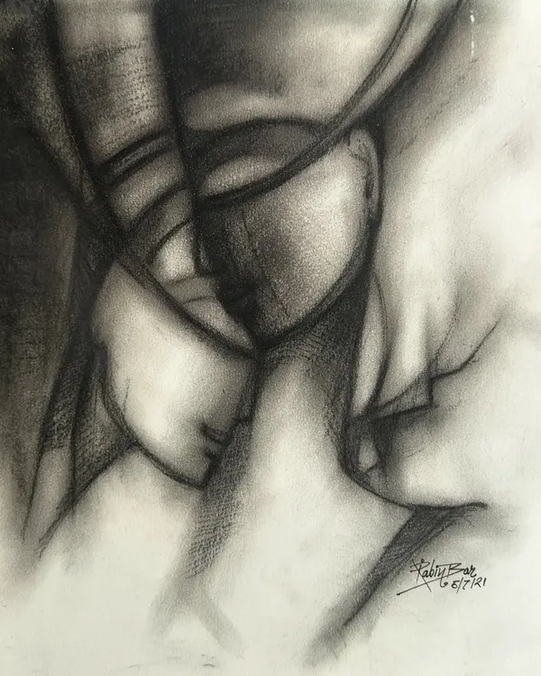 This A3 size charcoal drawing shows the expressive and emotional power of the medium. I focus on creating depth and form through shading and blending, a key skill I teach in my sketching classes.