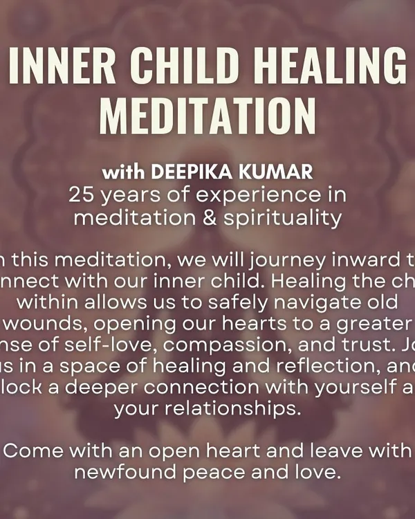 This workshop is a journey inward to connect with, listen to, and heal your inner child. By addressing old wounds in a safe and compassionate space, we open our hearts to a greater sense of self-love, trust, and wholeness.