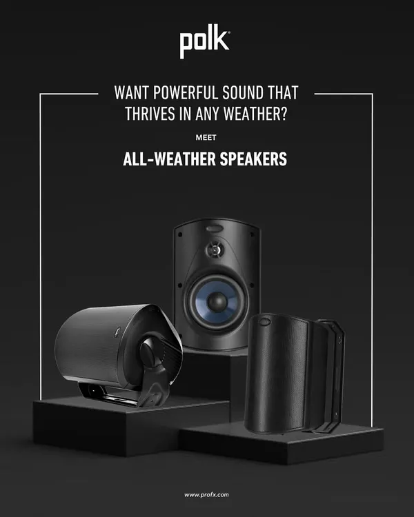 We present the Polk Audio All-Weather series, a collection of speakers built to endure and engineered to dominate any outdoor environment. This range offers versatile solutions to bring powerful, high-fidelity sound to your open-air spaces.
