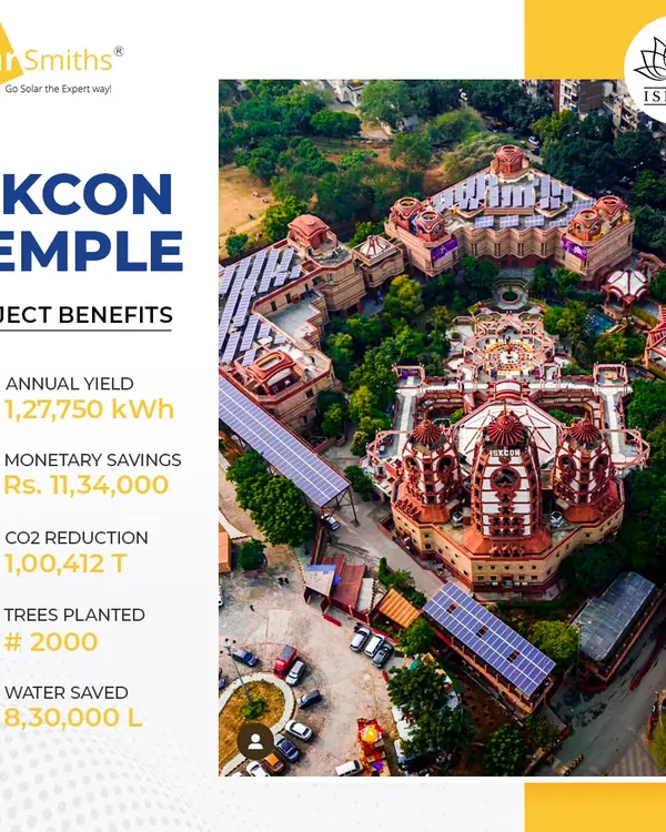 I am proud to have partnered with the ISKCON Temple, a project that showcases my capability to deliver large-scale solar solutions for respected community institutions. This installation is a testament to our shared vision for a cleaner, sustainable future.