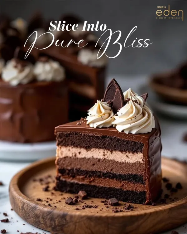 Slice into pure bliss. Our rich chocolate cake is layered with indulgent cream, velvety textures, and pure joy in every bite.