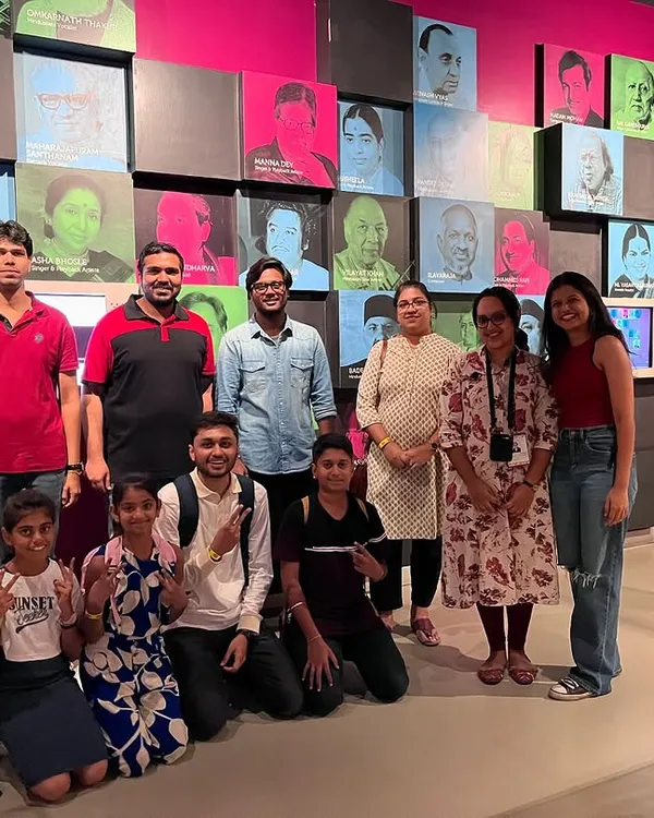 Our students and instructors on a group trip to the Indian Music Experience museum, a fun and educational outing for our community.