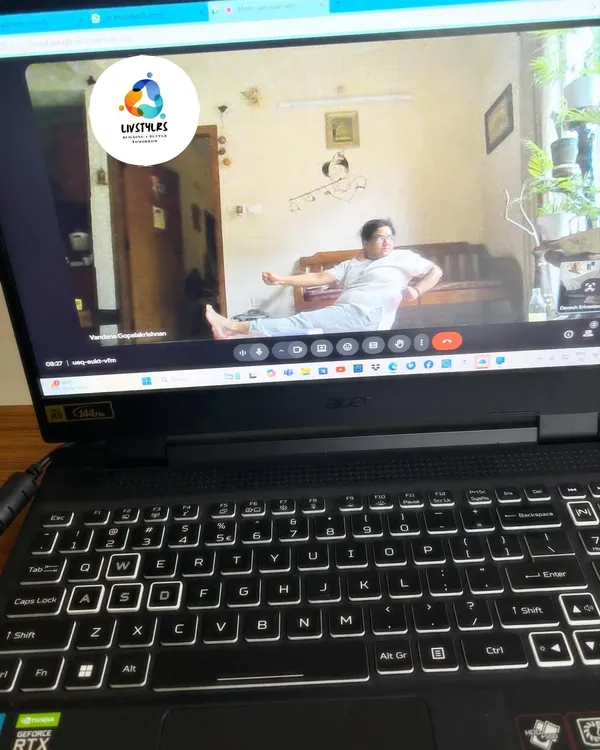 A glimpse into an online session, where I guide clients through their workouts from my laptop. Technology allows me to help people achieve their fitness goals no matter where they are.