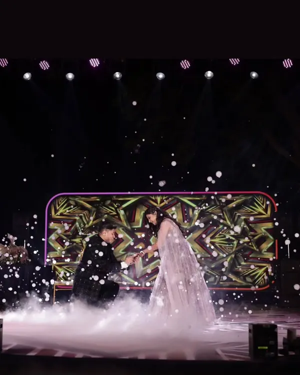 A fairytale moment brought to life. We choreograph romantic couple dances that tell your unique love story, complete with stunning special effects like this magical snow setting.