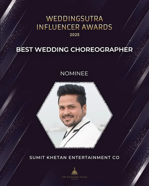 Truly humbled to be nominated for Best Wedding Choreographer at the WeddingSutra Influencer Awards for the fifth consecutive year. This recognition inspires us to keep creating with passion.