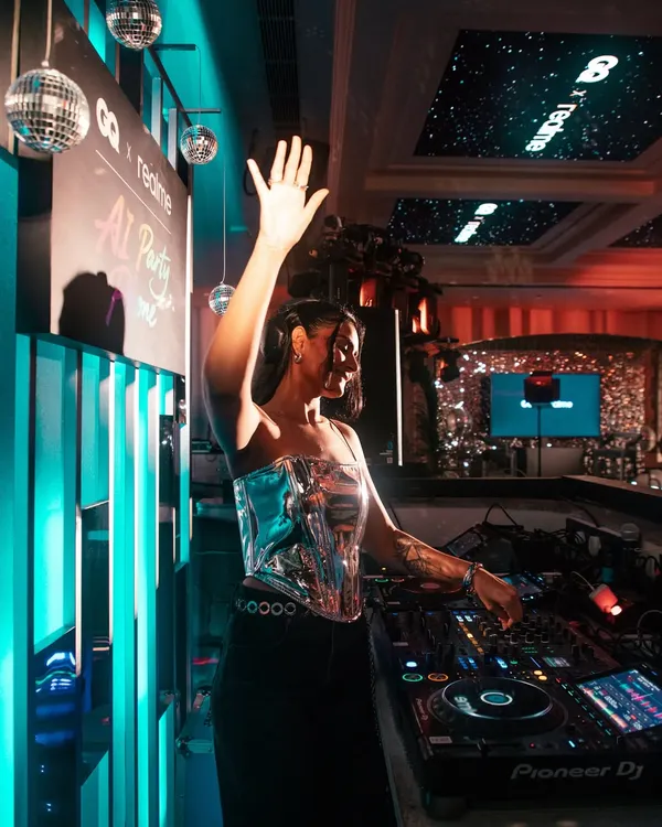 Here's a look at me on the decks for the GQ and realme AI Party Phone launch in Mumbai. I specialize in creating an electric atmosphere for brand events, ensuring your launch is the talk of the town.