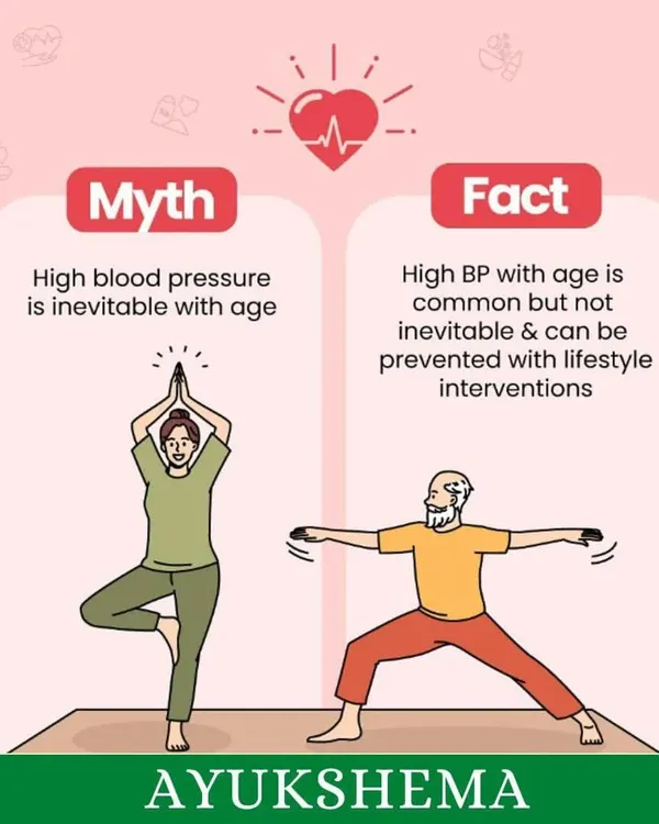 It is a myth that high blood pressure is an inevitable part of aging. While it may be common, it can often be prevented and managed with lifestyle interventions like a healthy diet and regular yoga practice.