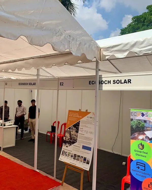 A view of our booth at the BAF Apartment Habba. We regularly participate in community events to make ourselves available to apartment residents and management committees who are exploring solar and EV charging solutions.