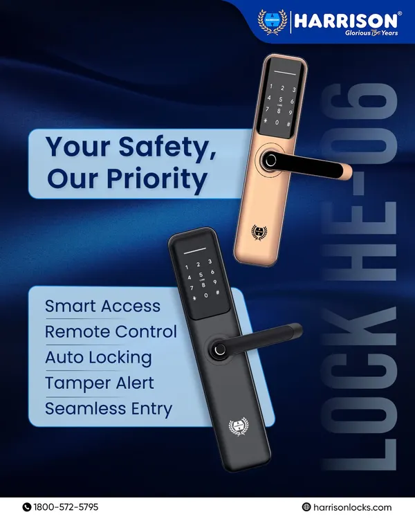 Your safety is our priority, and our HE-06 lock proves it. It offers smart access, remote control, auto-locking, and tamper alerts, providing seamless entry and top-tier security in one stylish package.