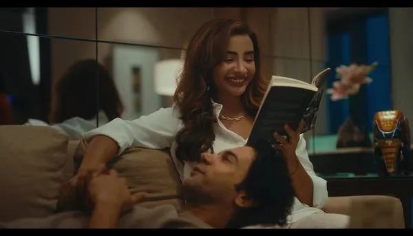 A beautiful scene from the Tanishq 'A Soulmate Story' film. I styled Patralekhaa in a simple white shirt to ensure her delicate gold necklace would be the focal point as she shares a quiet moment with Rajkummar Rao.