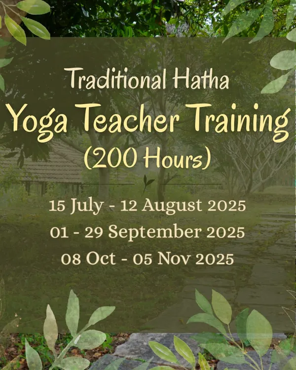 Our 200-hour Traditional Hatha Yoga Teacher Training dates for 2025 are now available. Immerse yourself in an authentic yogic lifestyle at our eco-ashram and earn your Yoga Alliance certification.