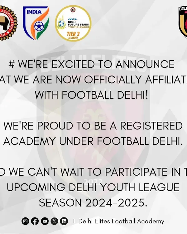 A major milestone for our academy. We are officially affiliated with Football Delhi, which allows us to participate in prestigious events like the Delhi Youth League and solidifies our status as a registered academy.