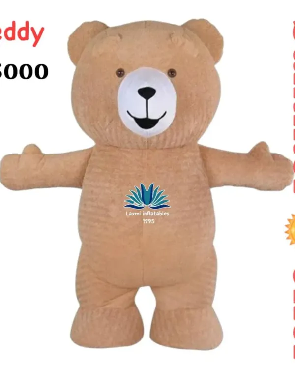 A full view of our best-selling Teddy Bear costume, perfect for any celebration. The soft fur material and friendly design make it approachable for children and great for creating a fun atmosphere.