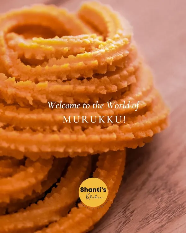 A close-up of my classic Garlic Murukku. You can see the perfect texture in every twist and twirl, a promise of the authentic, homemade flavor you get in every bite.