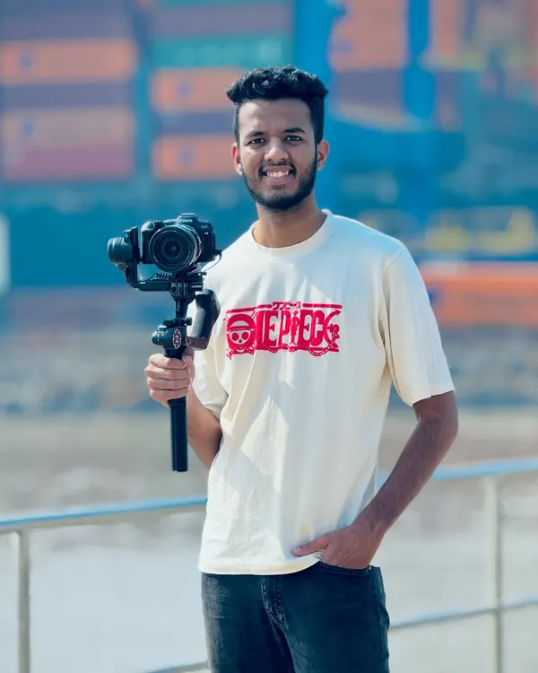 Here I am with my camera and gimbal setup, ready for a shoot. I invest in professional equipment to ensure we get stable, high-quality footage and photos.