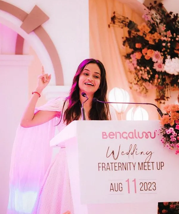 A glimpse from the Bengaluru Wedding Fraternity Meet Up. It was an honor to be on stage, speaking to my peers in the wedding industry.