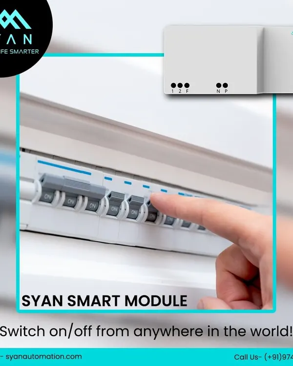 The Syan Smart Module is the core of my system. It allows you to turn any circuit on or off from anywhere in the world, retrofitting directly into your existing electrical setup.