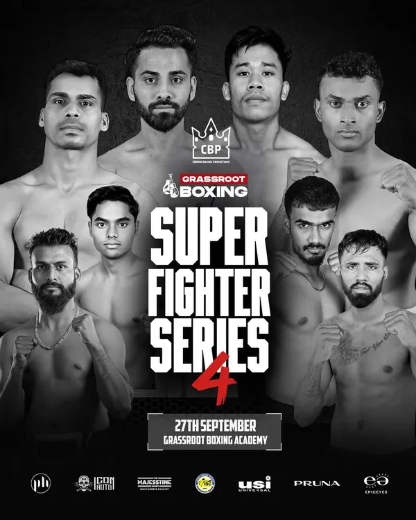 The official poster for Super Fighter Series 4. No dramas. All heart. Pure boxing.