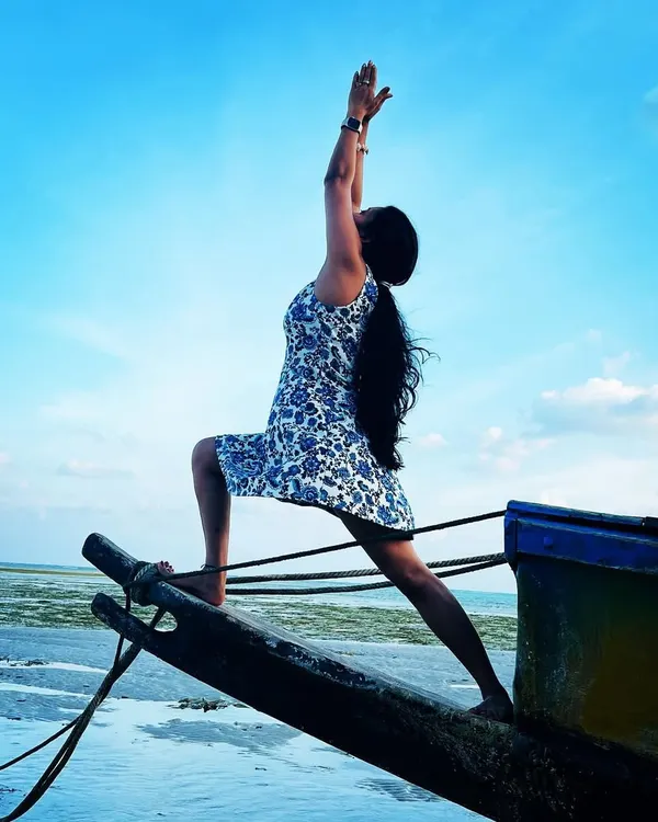 This moment, balancing on a boat, captures the essence of yoga for me. It is about finding stillness and strength, even when the world around you is in motion. My classes help you discover your own inner balance, on and off the mat.