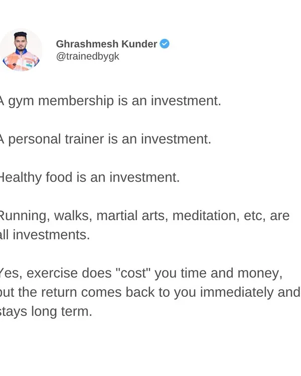 This is the core of my belief system. Every healthy choice, from a gym membership to a daily walk, is an investment that pays you back immediately and for the long term. Your health is your true wealth.