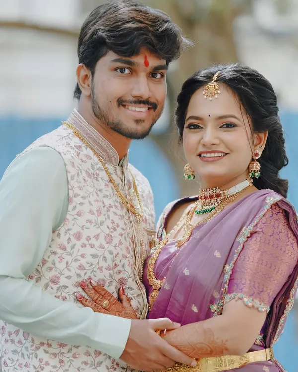 A beautiful couple portrait from their engagement. Her makeup is soft and radiant, and their happiness is just so wonderful to see.