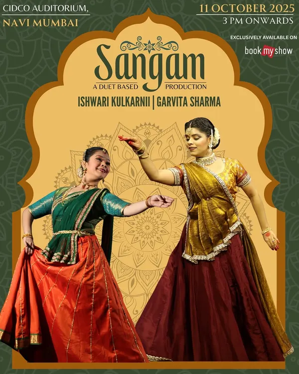 This poster is for 'Sangam', a duet Kathak production I performed with Ishwari Kulkarnii. Our performance was a celebration of the union of rhythm and grace, weaving together both pure dance and storytelling.
