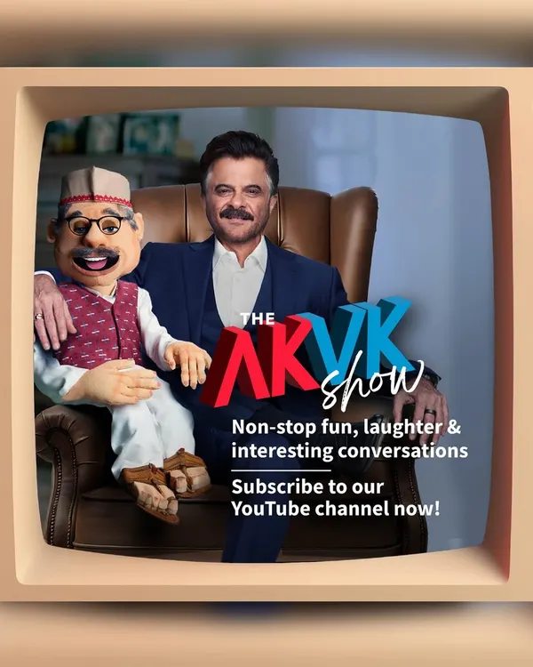 This is the official poster for "The AKVK Show," featuring the brand mascot "Vichaar Kar" (VK) that I designed for Sahyadri Hospitals, alongside the one and only Anil Kapoor. Creating a character that could share the screen with a legend was an amazing experience.