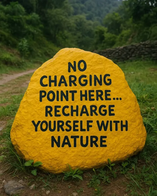 "NO CHARGING POINT HERE... RECHARGE YOURSELF WITH NATURE." This is the philosophy we live by. The mountains are the best place to disconnect from your devices and reconnect with yourself.