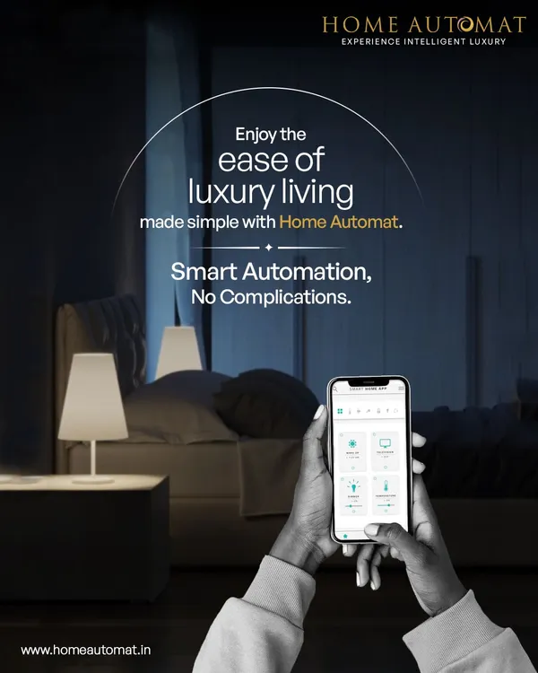 We make luxury living simple with intuitive controls. This image shows how you can manage your bedroom's ambiance, from lighting to climate, directly from your smartphone for an effortless experience.