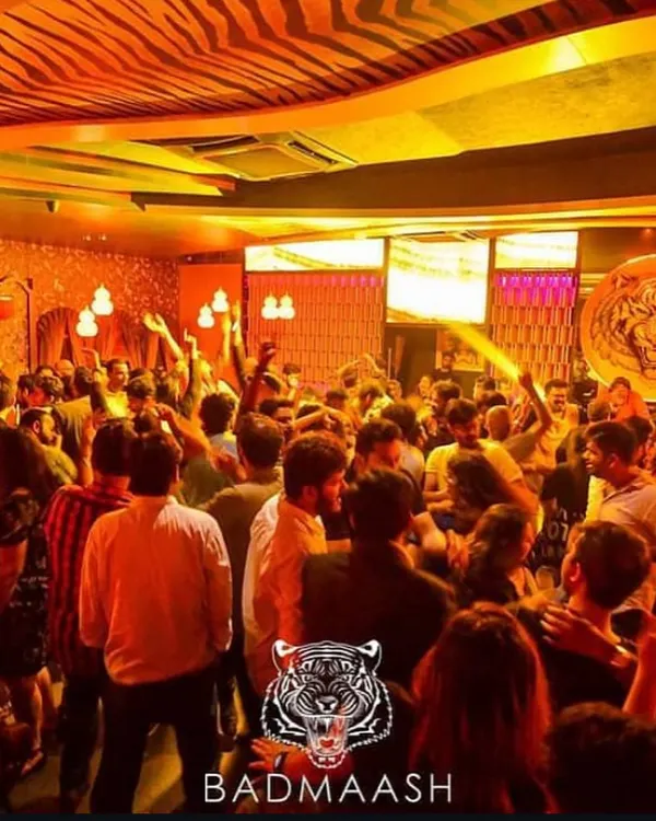 A typical high-energy Sunday night at Badmaash Koramangala. The dance floor is always packed with people ready to party.