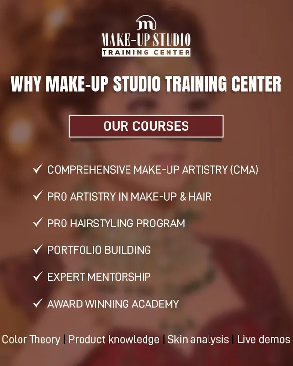 We offer a variety of courses to suit your career goals, including Comprehensive Makeup Artistry, Pro Hairstyling, and Portfolio Building, all with expert mentorship.