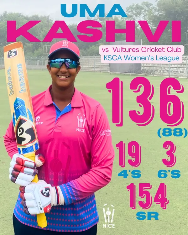 Big players step up in big games. Uma Kashvi's magnificent 136 in the KSCA Women's League semi-final, featuring 19 fours and 3 sixes, is a perfect example of the match-winning innings we train our batters to play.