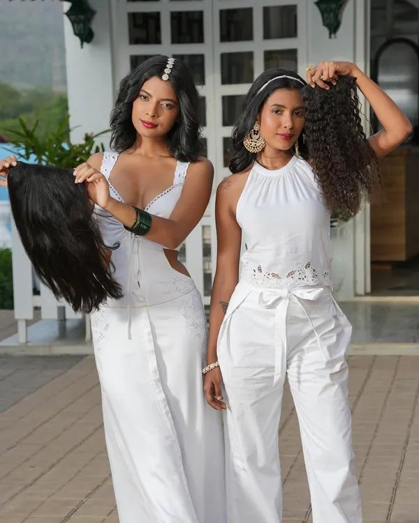 Get ready for the wedding season with our versatile hair extensions. These models showcase how you can achieve different looks, from straight and sleek to curly and voluminous, for any event.