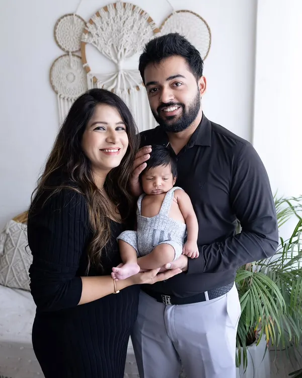 The perfect first family portrait. I pose parents with their newborn in a way that feels natural and comfortable, capturing the joy and love of this special time.