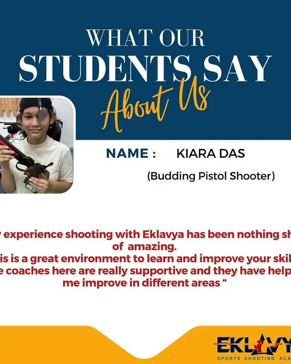 "My experience shooting with Eklavya has been nothing short of amazing." We are delighted to share this feedback from Kiara Das, a budding pistol shooter in our program.