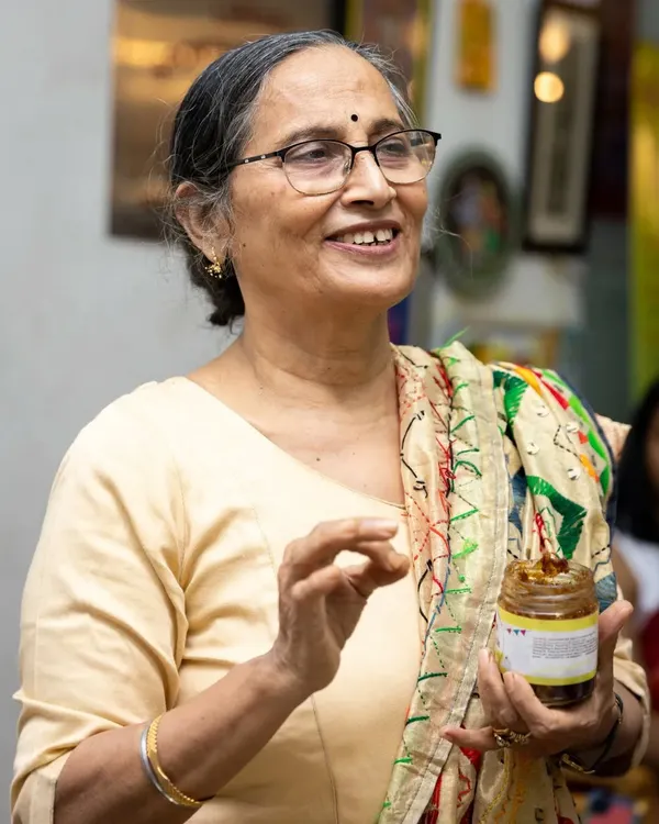 This is me, Gurdeep Kaur, with one of my creations. I started this business at 60, and every jar I make is filled with the authentic Punjabi flavours I grew up with.