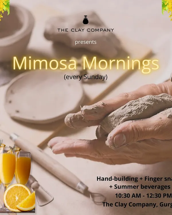 Sip your way to a creative Sunday with our "Mimosa Mornings." We host this bubbly, fun-filled hand-building workshop every Sunday at our Gurgaon studio.