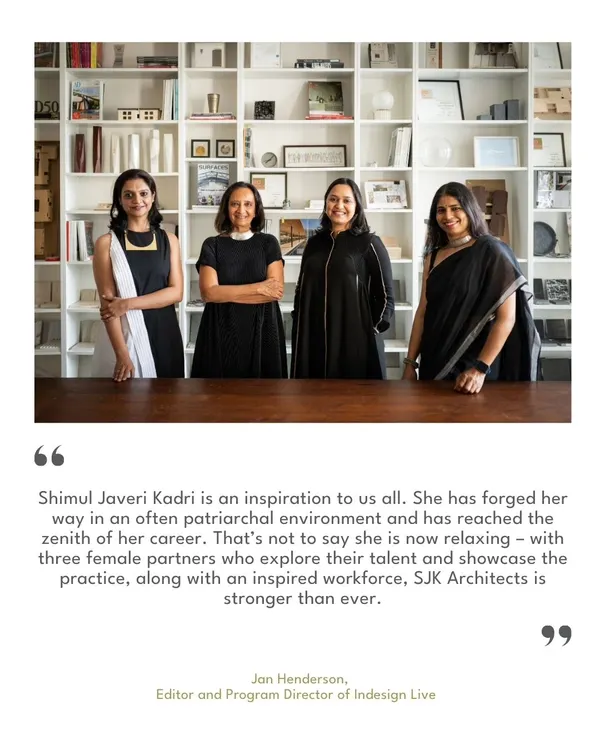 We are a practice led by four female partners, a fact we are proud of. This image, part of a feature for the INDE Awards, captures our collaborative spirit.