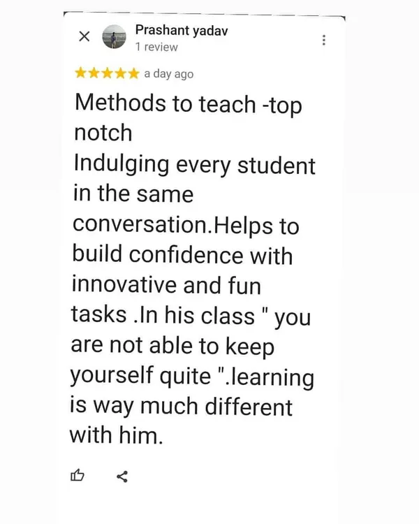 This review highlights what my classes are all about: innovative, fun tasks that get every student involved. My goal is to make it impossible for you to stay quiet, helping you build confidence with every conversation.